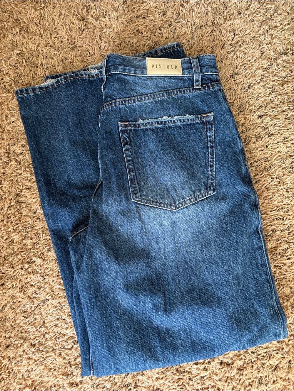 pistola Womens Dark Blue Straight Jeans